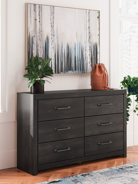 Hollivern Dark Gray Dresser front view