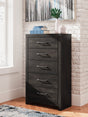Hollivern Dark Gray Chest of Drawers front view