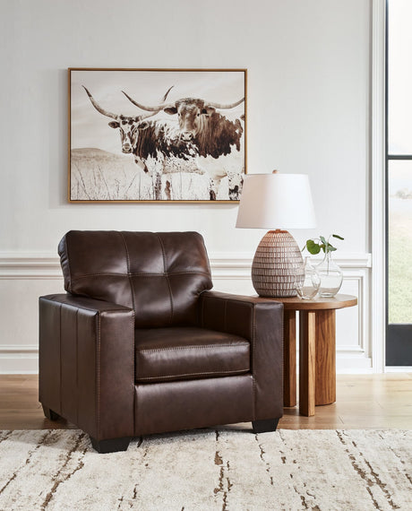 Santorine Dark Brown Leather Chair front view