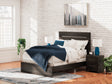 Hollivern Dark Gray Queen Panel Bed front view