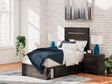 Hollivern Dark Gray Twin Panel Storage Bed front view