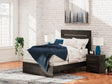 Hollivern Dark Gray Full Panel Bed front view