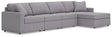 Modmax Granite performance fabric 4-piece sectional with chaise sofa front view