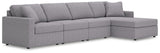 Modmax Granite performance fabric 4-piece sectional with chaise sofa front view