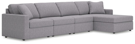 Modmax Granite performance fabric 4-piece sectional with chaise sofa front view