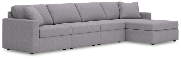 Modmax Granite performance fabric 4-piece sectional with chaise sofa front view