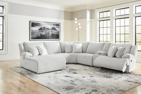 Top Tier Alloy Velvet 6-Piece Reclining Sectional with Chaise front view