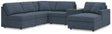Front view of Modmax Ink Next-Gen Nuvella 6-Piece Sectional Sofa with Chaise