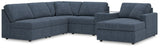 Front view of Modmax Ink Next-Gen Nuvella 6-Piece Sectional Sofa with Chaise