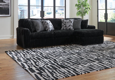 main view of Midnight-Madness Onyx Velvet 2-Piece Sectional Sofa with Chaise sectional sofa