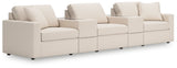 front view of Modmax Oyster 5-Piece Sectional sofa in performance fabric