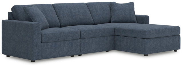 Front view of Modmax 3-piece sectional sofa with chaise in Ink performance fabric