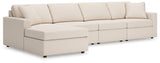 main view of Modmax Oyster gray 4-piece sectional with chaise