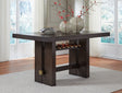 Burkhaus Dark Brown Counter Height Dining Table front view
