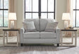 Adlai Shadow Chenille Loveseat front view showing plush seating and shadow chenille upholstery