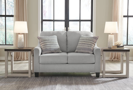 Adlai Shadow Chenille Loveseat front view showing plush seating and shadow chenille upholstery