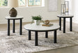Xandrum black and white round coffee table front view