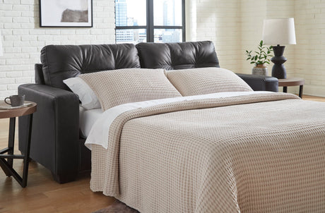 Barlin Mills Carbon Faux Leather Queen Sofa Sleeper front view