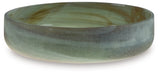 Bannington Sage Green Glass Bowl top view showing swirl pattern