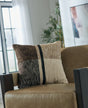 Adrielton black, brown and tan plaid accent pillow square front view