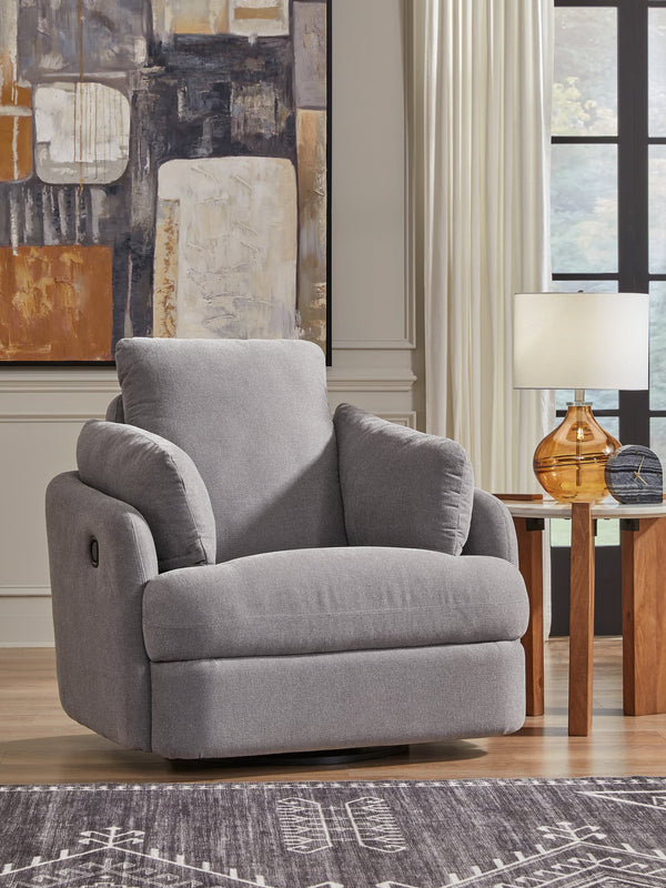 Modmax Granite Performance Fabric Next-Gen Nuvella Swivel Glider Chair front angle