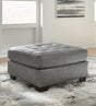 Clairette Court oversized accent ottoman in alloy chenille fabric, front view