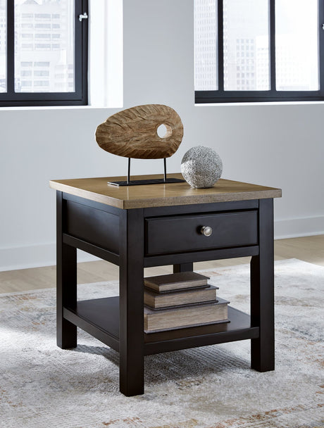 Drazmine Brown End Table front angle