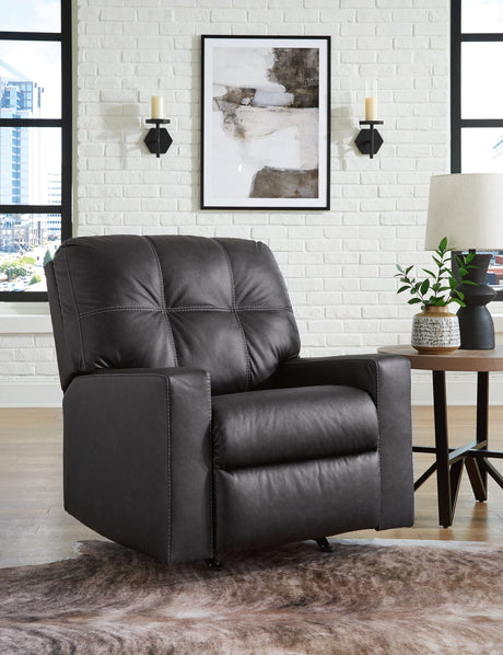 Barlin Mills Carbon Faux Leather Recliner main view