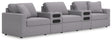 front view of Modmax 5-Piece Sectional Sofa in granite performance fabric