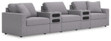 front view of Modmax 5-Piece Sectional Sofa in granite performance fabric