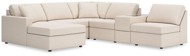Main view of Modmax 6-Piece Sectional Sofa in Oyster Performance Fabric with Left-Facing Chaise