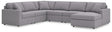 main view of Modmax granite performance fabric 6-piece sectional with chaise sofa