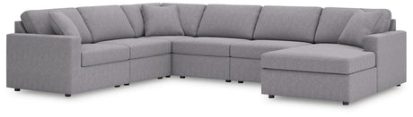 main view of Modmax granite performance fabric 6-piece sectional with chaise sofa
