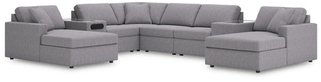 Main view of Modmax Granite Performance Fabric 8-Piece Sectional with chaise