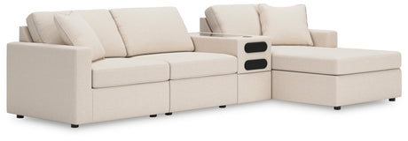 Main view of Modmax Oyster Performance Fabric 4-Piece Sectional with Chaise sectional sofa