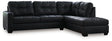 Barlin Mills Carbon faux leather sectional sofa with chaise main view