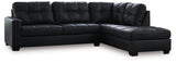 Barlin Mills Carbon faux leather sectional sofa with chaise main view