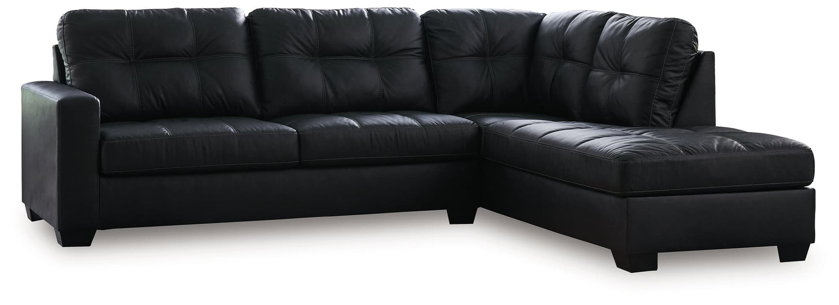 Barlin Mills Carbon faux leather sectional sofa with chaise main view