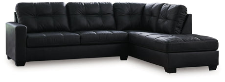 Barlin Mills Carbon faux leather sectional sofa with chaise main view