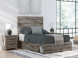 Graystorm Full Panel Bed front view showing panel headboard in brown gray finish