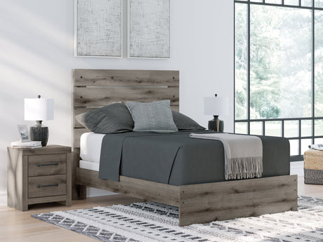 Graystorm Brown Gray Full Size Panel Bed front view