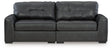 Brindley Pier Fog Leather 2-Piece Sectional Loveseat front view