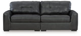 Brindley Pier Fog Leather 2-Piece Sectional Loveseat front view