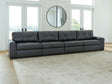 Brindley Pier Fog Leather 4-Piece Sectional sectional sofa main view