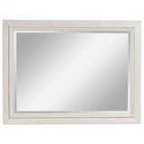 Shaybrock antique white and brown bedroom mirror front view