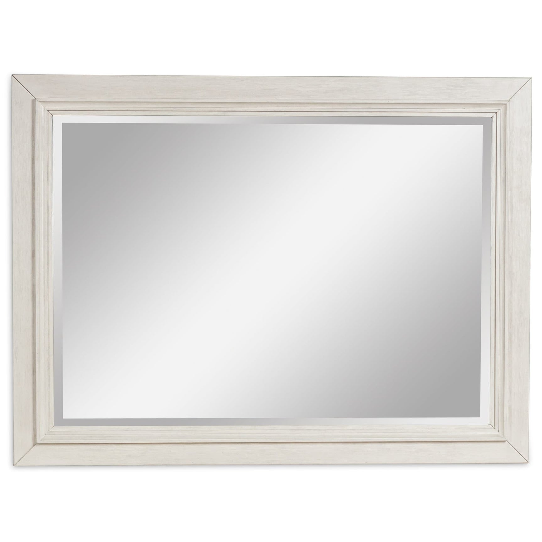 Shaybrock antique white and brown bedroom mirror front view