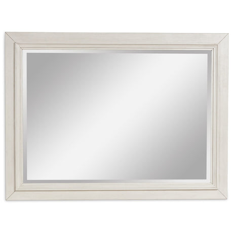 Shaybrock antique white and brown bedroom mirror front view