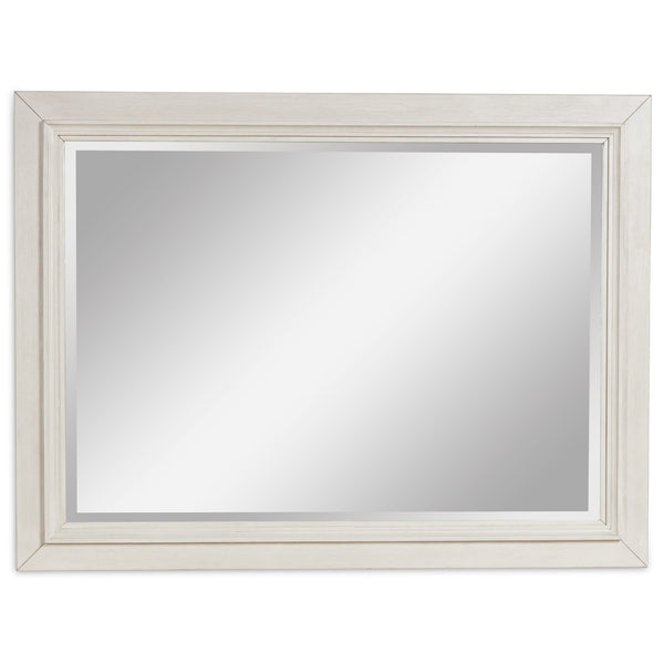 Shaybrock antique white and brown bedroom mirror front view