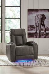 Feazada Shadow Faux Leather Power Recliner front view
