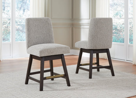 Burkhaus Beige and Dark Brown Counter Height Barstool front angle view